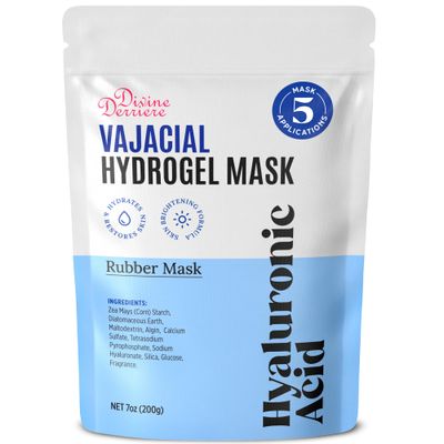 Divine Derriere Hydrogel Vajacial Mask - Premium Modeling Rubber Mask with Hyaluronic Acid, Deeply Purifying Super Hydrating Hydro-jelly Sheet Masks, Complete Peel-Off Jelly Mask Powder Kit