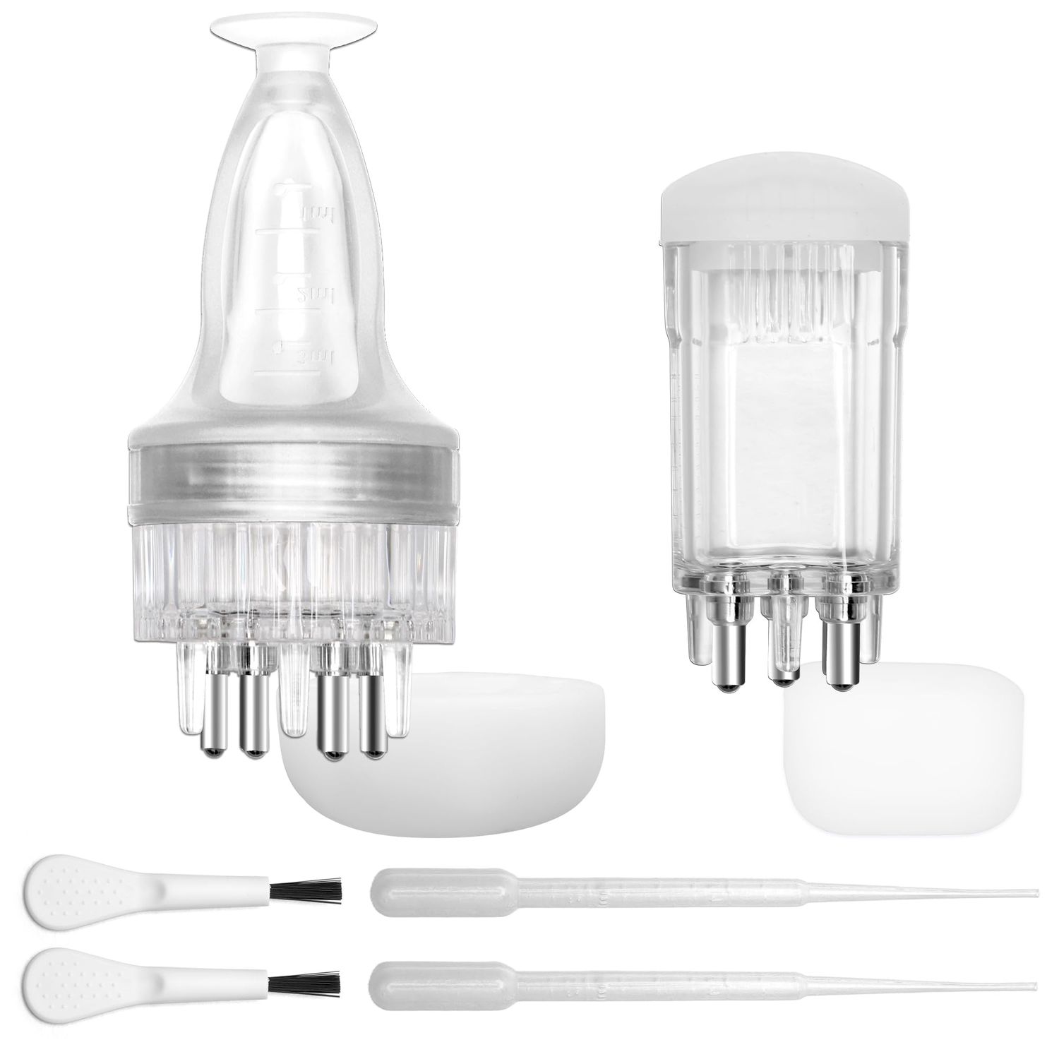 Zhaoyao 2p Minoxidil Applicator, Scalp Oil Applicator Food Grade Silicone Hair Oil Applicator Suitable for Scalp Precise Control with Roller Ball Press Design (without Minoxidil Solution)