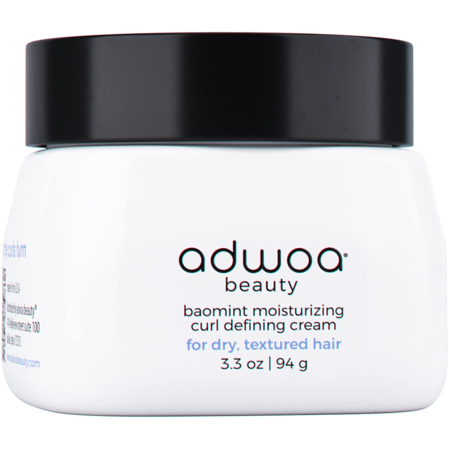 adwoa beauty Baomint Moisturizing Curl Defining Cream with Organic Honey, Beeswax, Baobab, Mint, and Rosemary Oils to create soft, defined, hydrated and smooth curls, for Coily and Curly Hair, 3.3 oz