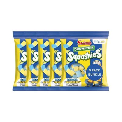 Banana Blueberry Flavor Sweets - 120g (5 Pack Bundle) Fruity Flavored Chewy Candy Imported from the UK