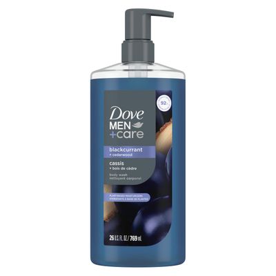 DOVE MEN CARE Body Wash Blackcurrant to Rebuild Skin in the Shower with Plant-Based Cleansers and Moisturizers 26 Fl Oz