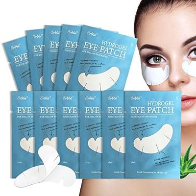 C. ARTIST 100 Pairs V-Shaped 100 Natural Eyelash Extension Under Eye Gel Pads Kit, Hydrogel Eye Patches with Collagen Aloe Vera, Eyelash Extension Supplies Tools, Lash Tech Supplies
