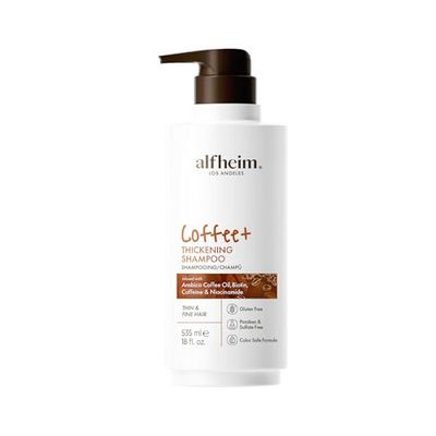 Alfheim Coffee Thickening Shampoo Caffeine, Biotin Niacinamide for Hair Growth Strength Volumizing Hydrating Formula for Thinning Fine Hair Sulfate-Free, Color-Safe -18oz