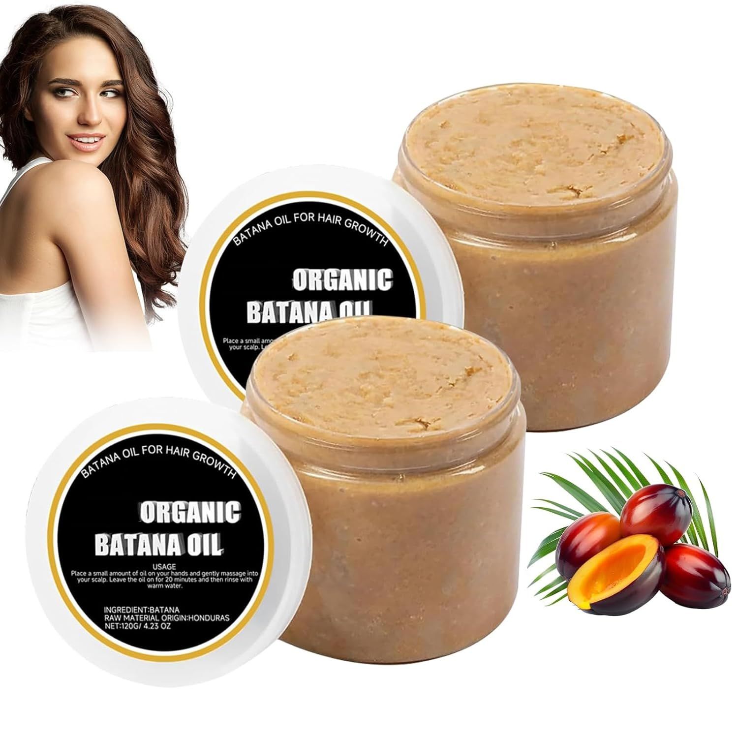 Divine Vitals Batana Oil for Hair Growth, Adds Texture Shine, For Men and Women (2pcs)
