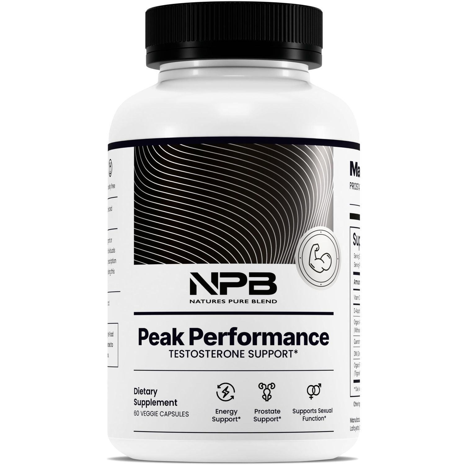 Nature&#39;s Pure Blend Peak Performance - Testosterone Supplement for Men with D-Aspartic Acid, Ashwagandha DIM - Mens Prostate Health Support, Muscle Strength Energy - Prostate Supplement