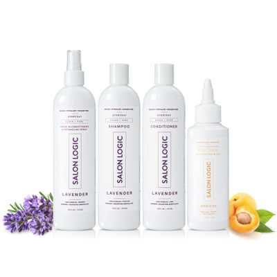 SalonLogic Shampoo, Conditioner, Spray, Oil Set - Salon Quality, Keratin treatment, Naturally Scented, Hydrating, Moisturizing, Cleansing Treatment, Sulfate Free, Safe for Color Treated Hair