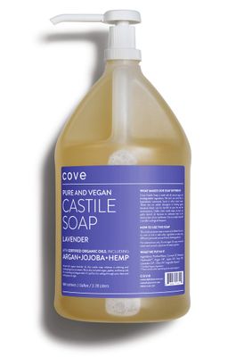 Cove Castile Soap Lavender - 1 Gallon With Pump - Organic Argan, Jojoba, Hemp Oils