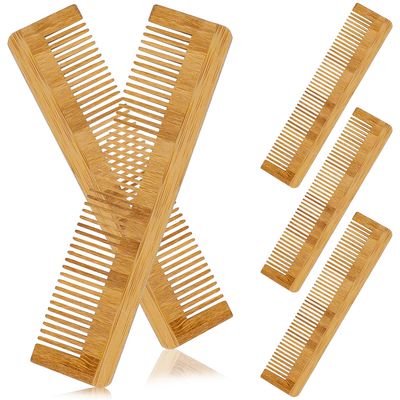 Beavorty 5Pcs Wooden Combs Bamboo Anti-Static Wood Hair Comb Natural Wooden Comb Mustache Styling Pocket Comb for Women Men Thick Wavy or Straight Hair