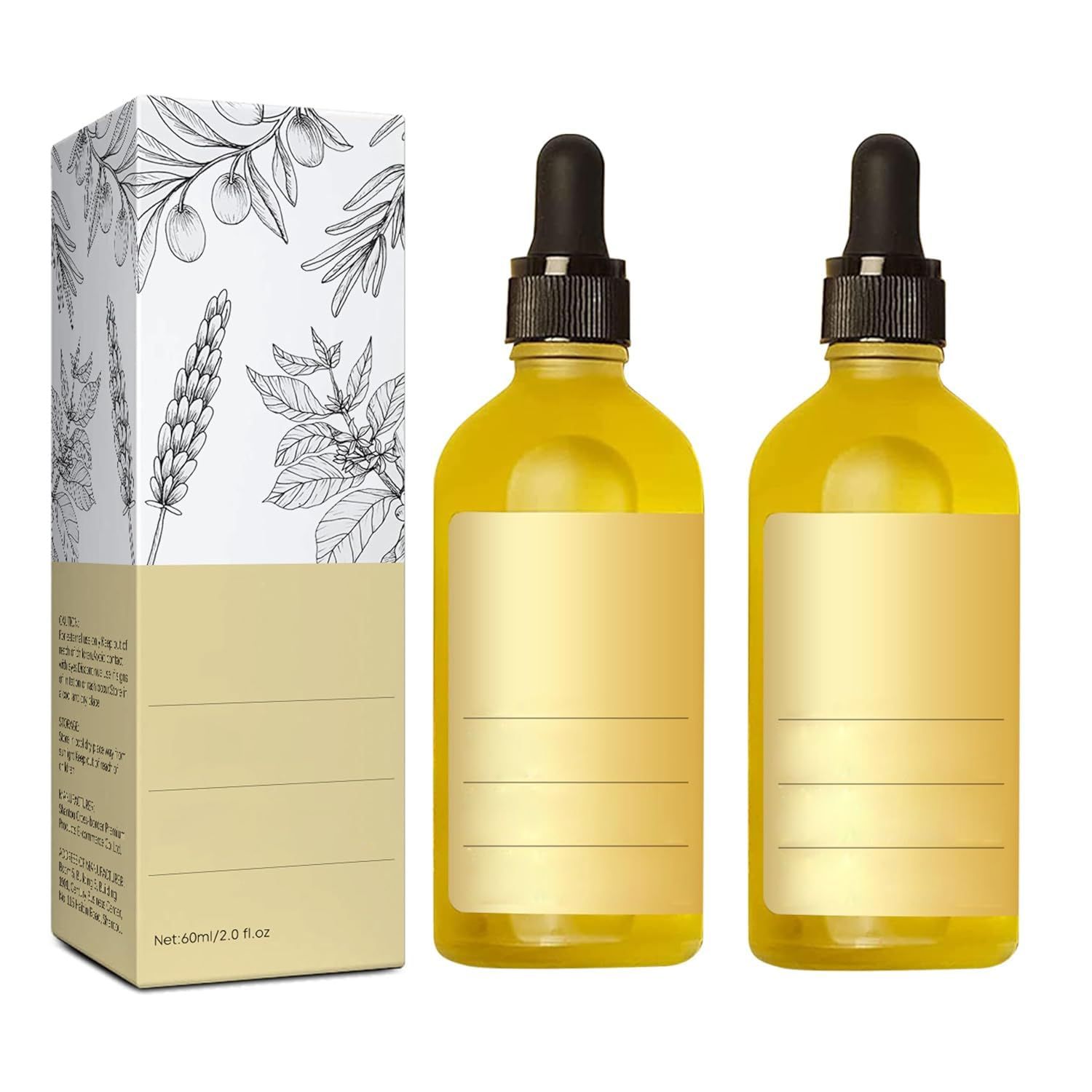KKINYAS Veganic Natural Rosemary Hair Growth Oil, Nourishing Dry Damaged Hair (60ml x 2)