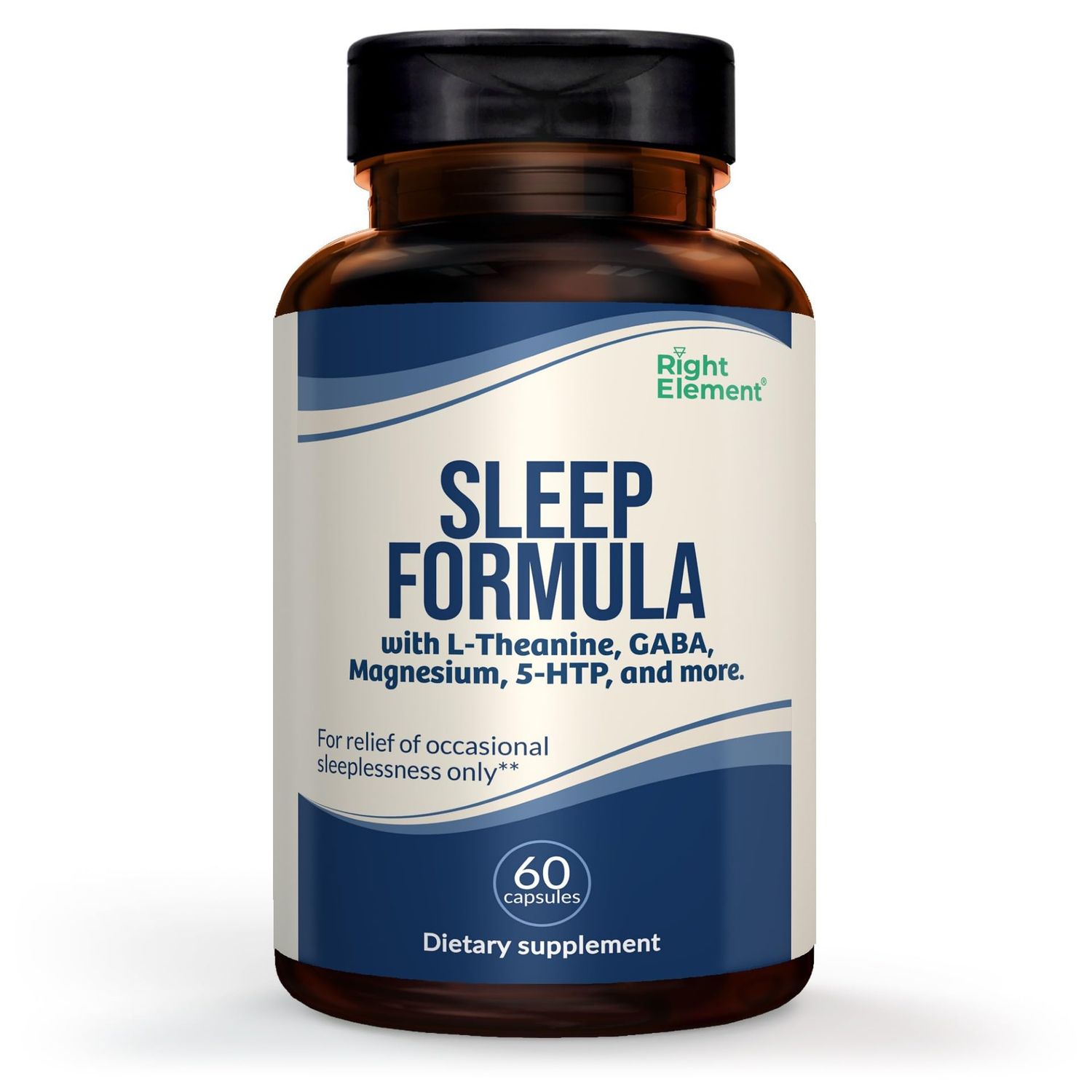 RIGHT ELEMENT Sleep Formula, with L-Theanine, GABA, Magnesium, 5-HTP, and More (1-Pack)