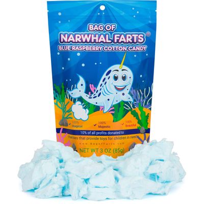 Bag of Narwhal Farts Blue Raspberry Cotton Candy, 1 pack 3 ounces