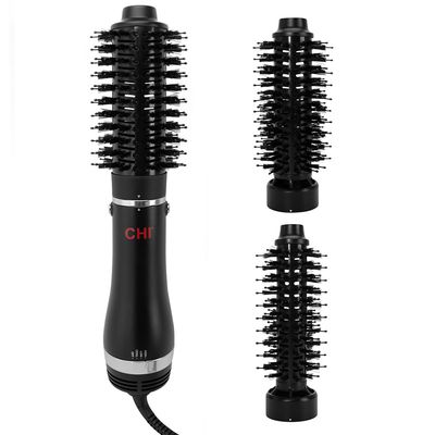 CHI 3-in-1 Round Blowout Brush, Hair Dryer Brush For Smooth, Frizz-Free Hair, 3 Interchangeable Brush Heads Adjustable Heat Settings