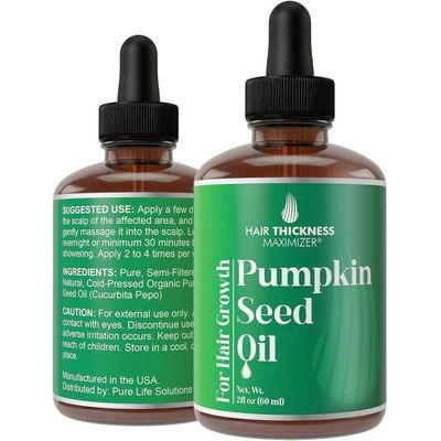 Pumpkin Seed Oil For Hair Growth. Cold-Pressed, Vegan Topical Serum For Thickening, Moisturizing, Strengthening. Women Men Scalp Treatment For Weak, Dry Hair 2oz