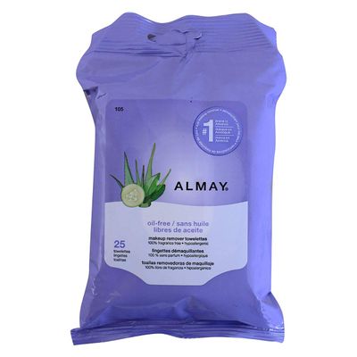 Almay Makeup Remover Cleansing Towelettes, Oil-Free 25 ea25