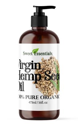 Organic Extra Unrefined Hemp Seed Oil (Food Grade) 16oz Cannabis Sativa Imported From Canada 100 Pure Cold Pressed Offers Relief From Dry Cracked Skin, Eczema, Psoriasis, Dermatitis, Rosacea