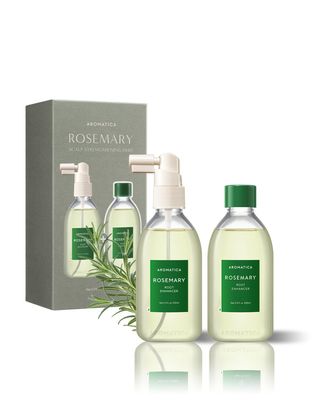 AROMATICA Rosemary Scalp Strengthening Enhancer Duo Set - Scalp Serum For Hair Growth Itchy Scalp Treatment with Rosemary Oil Dandruff Treatment And Oily Scalp Moisturizer, Mothers day gifts