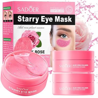 Aero Zen Brightening Eye Masks-120 PCS,Under Eye Patches for Puffy Eyes Dark Circles Treatments with Hyaluronic Acid,Reduce Wrinkles and Fine Lines Undereye(Rose)