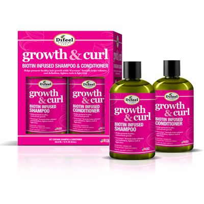Difeel Biotin Shampoo Conditioner 24oz Gift Set -Hair Growth Curl Defining and for Curly - Paraben , Sulfate Free, Phthalate - Unisex