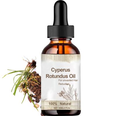 Cyperus Rotundus Oil for Hair Removel, Growth Inhibitor, Natural Removal Oil for Reducing Unwanted Hair, Safe Gentle Lightweight for Sensitive Skin, Moisturizing Shrinking Pores, 2Fl Oz60 ML