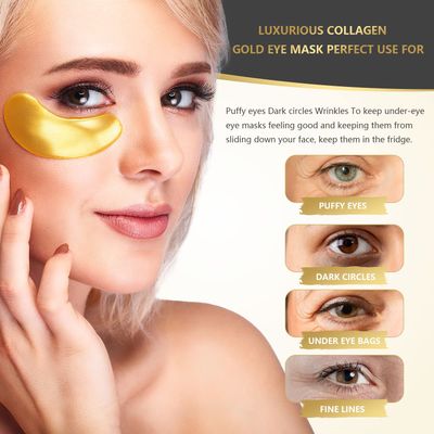 W WATLUSY FOR EYE 24K Gold Eye Mask, 30 Pairs, Natural Anti-aging Eye Pads for Puffy Eyes, Dark Circles, and Eye Bags with Amino Acid Collagen, with Revitalize and Hydrate Your Skin