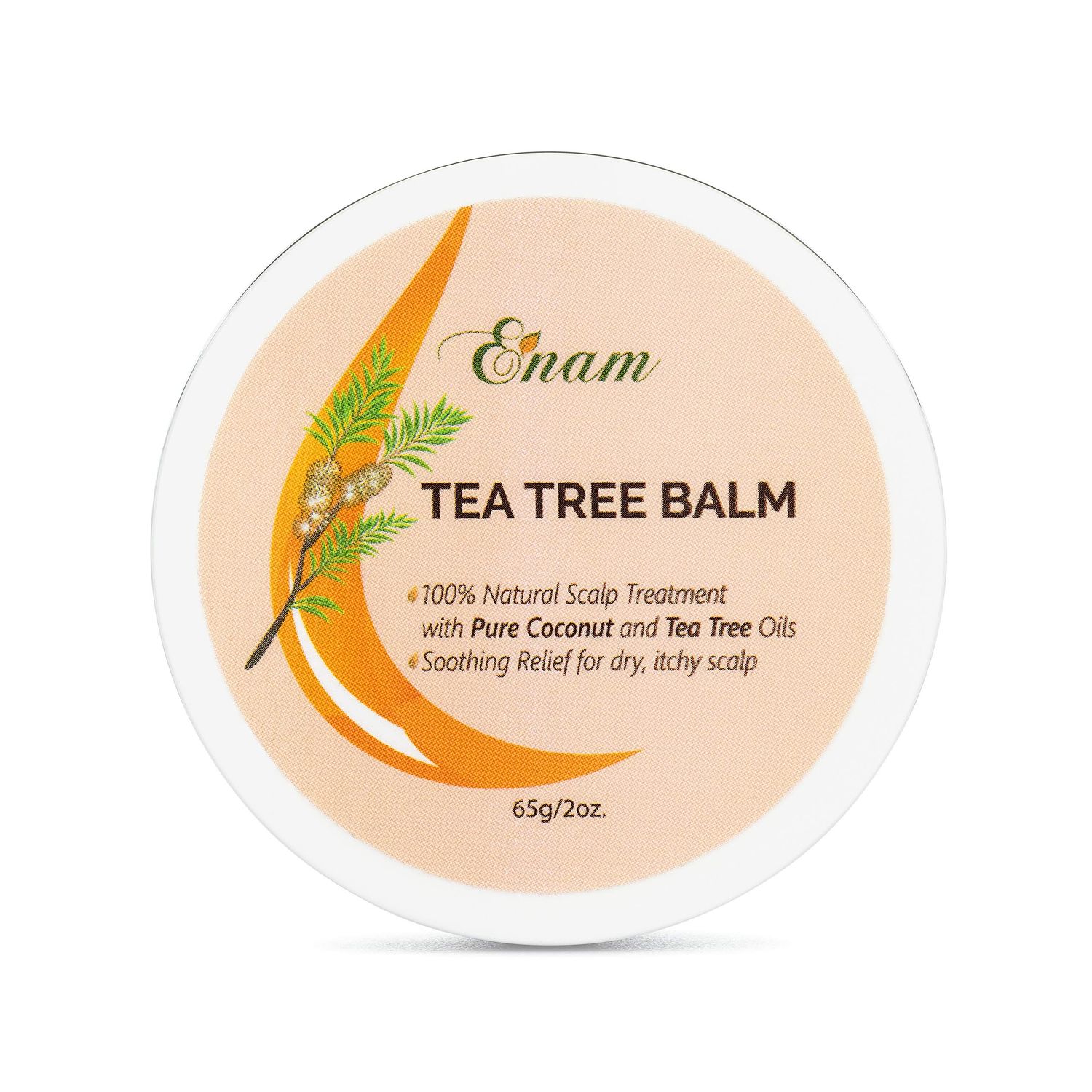 Enam Hair Balm - Natural Conditioner for Dry, Itchy Scalp - Tea Tree, Rosemary, Argan, Peppermint Oils - Soothes Dandruff, White Flaky Scalp - Stimulates Scalp - 2 Fluid Ounces