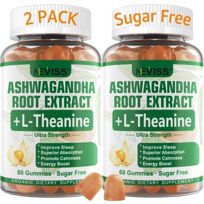 NEVISS Ashwagandha Gummies 2000mg, Feel Refreshed, Plus Proprietary Blend with L-Theanine, 5-HTP, Lemon Balm, Magnesium for Calm, Zzzs Relaxation Support, 120 Count