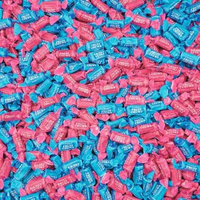 Fruit Chews Taffy - Vanilla and Cherry, Blue and Pink - Gender Reveal Party Candy - Baby Shower - It&#39;s a Boy and It&#39;s a Girl Individually Wrapped Bulk Candy 1 Pound