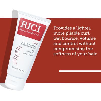 RICI Deep Conditioning for Curly Hair 2 Ounce Naturally Formulated Conditioner to Prevent Frizz for All Types of Curly Hair Patented Formula Made in the USA