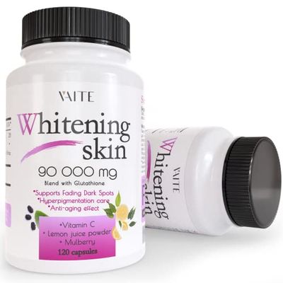 Glutathione Whitening Pills - Dark Spots Acne Scar Remover - 90000mg - Vegan Skin Bleaching Pills with Anti-Aging Antioxidant Effect - 120 Capsules