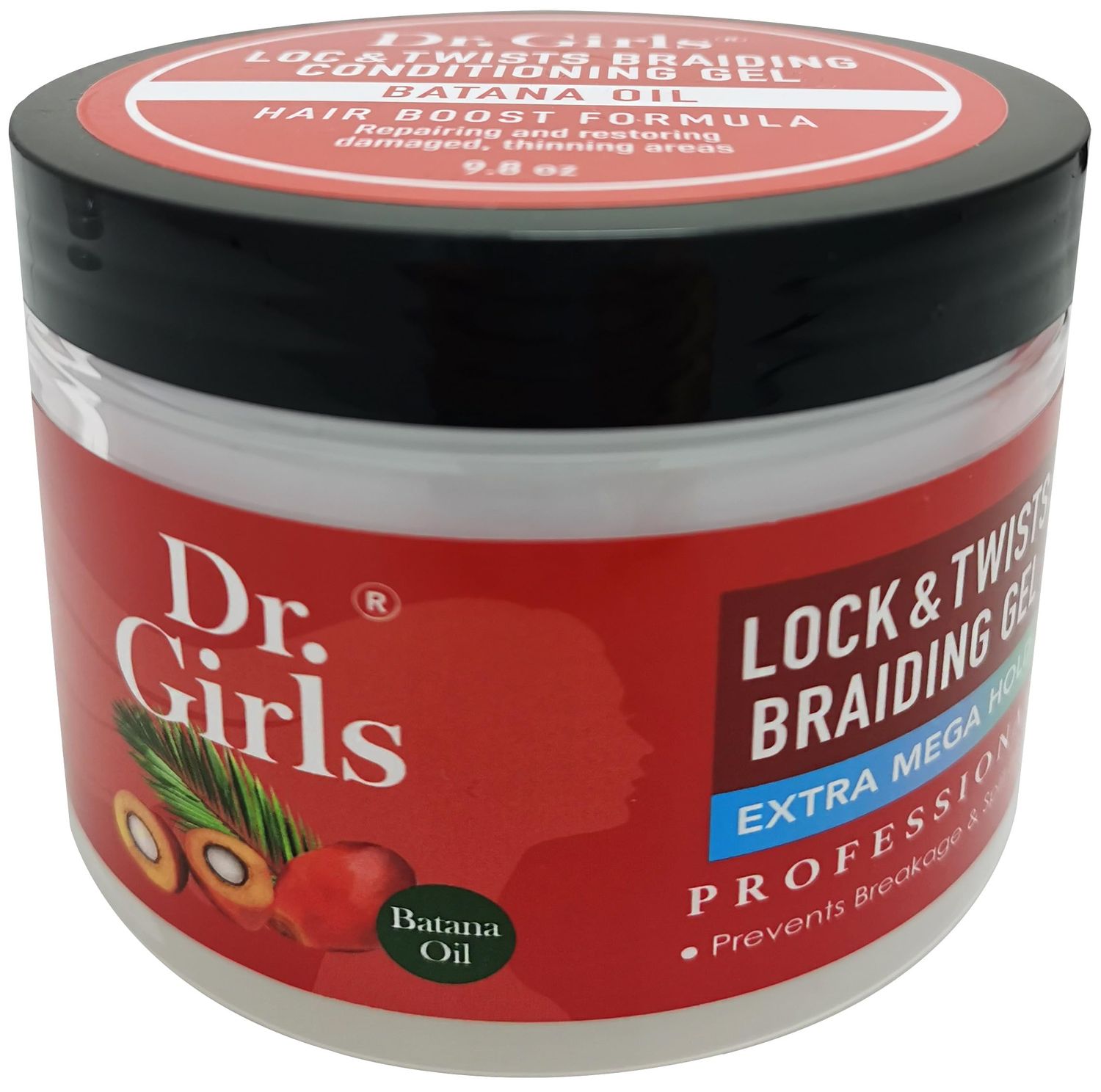 Dr Girls Super Grow Loc Twists Braiding Conditioning Gel9.8oz Extra Mega Hold (Batana Oil)