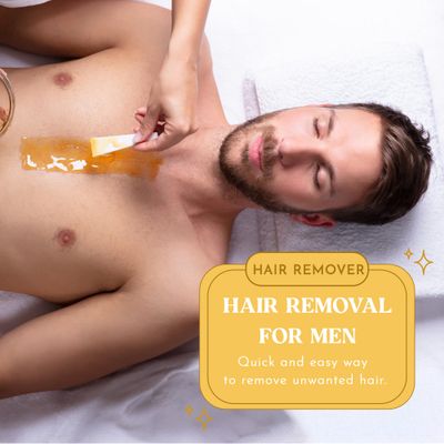 MOOM Organic Hair Removal Sugar Wax for Men with Aloe Vera Chamomile - Soft Wax for Sensitive Skin Men Hair - Perfect for Back, Chest, Eyebrow Body - 12 oz Jar (Strips Sticks NOT Included)