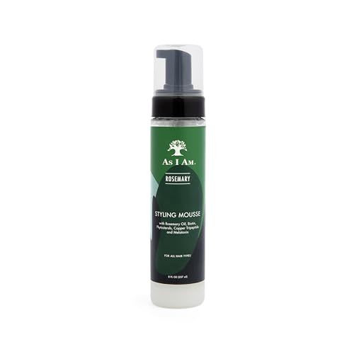 As I Am Rosemary Styling Mousse 8 Fl Oz (237 ml) - with Melatonin, Biotin Ceramide