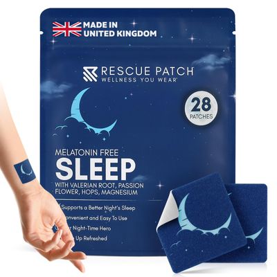 Rescue Patch Sleep Patches for Adults Extra Strength - Natural Sleeping Patch, Melatonin-Free Patch for Relaxation Restful Night - Long-Lasting Formula