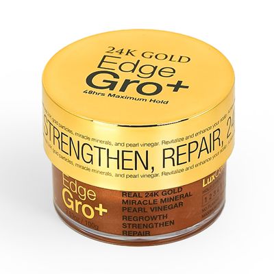 Lux Collection Edge Lux Edge Control Wax 48 Hour Maximum Hold No Flaking Natural Ingredients Scented Conditioning Styling Hair Gel Tamer (3.53 Ounce (Pack of 1), 24K Gold Edge Gro)