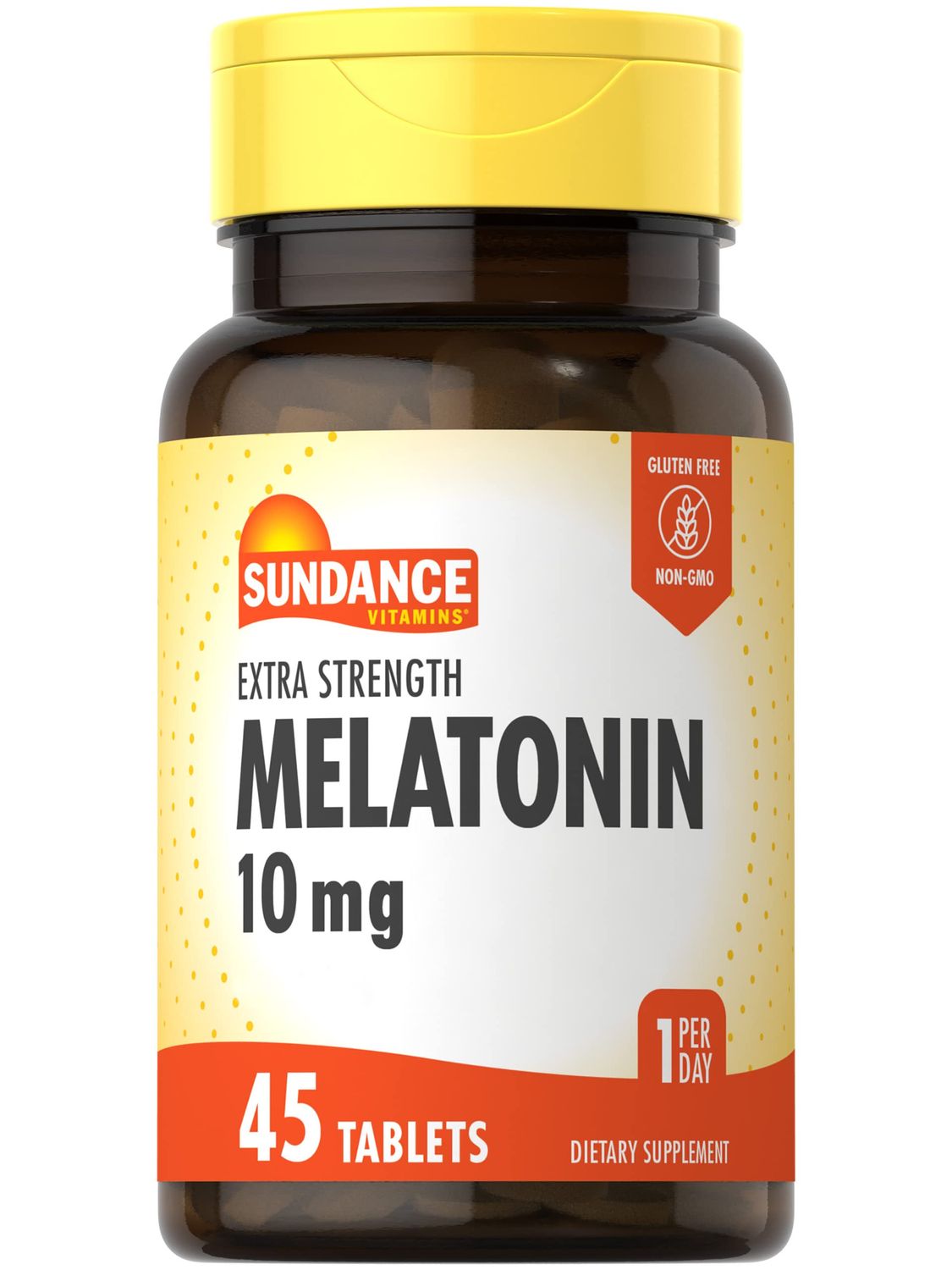 Sundance Melatonin 10mg Tablets 45 Count Extra Strength Vegetarian, Non-GMO, and Gluten Free Supplement