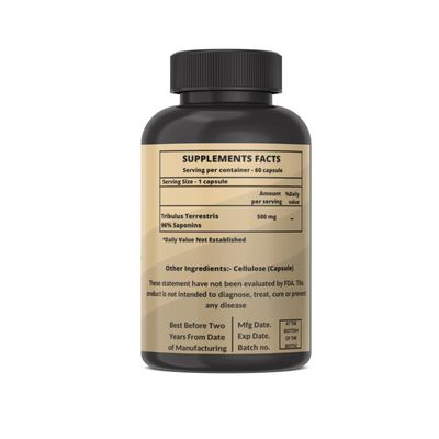 Heroot Tribulus Terrestris Supplement for Men Women Supplement Booster for Energy, Vitality, Stamina Performance (Pack of 60 Capsule)