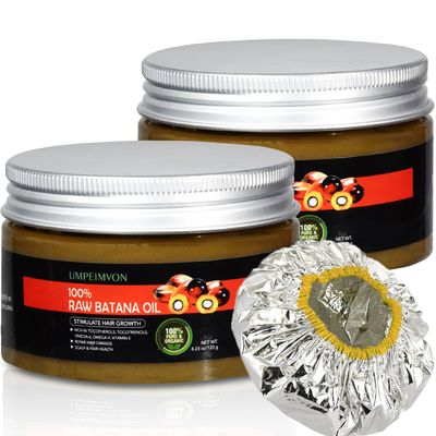 2 Pack Raw Batana Oil for Hair Growth Dr Sebi Organic, Batana Oil Organic with Heat Cap, Batana Hair Oil Repair Breakage and Split, Enhance Luster, 4.23 oz