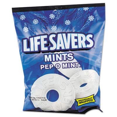 LifeSavers 88503 Hard Candy, Pep-O-Mint, Individually Wrapped, 6.25oz Bag