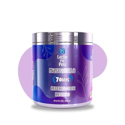 Leche Pal Pelo 7 Oleos Hair Repair Treatment Mask - Argan, Shea butter, Macadamia, Coconut More - Healthy, Silky Shiny Hair - Big size 27fl.oz