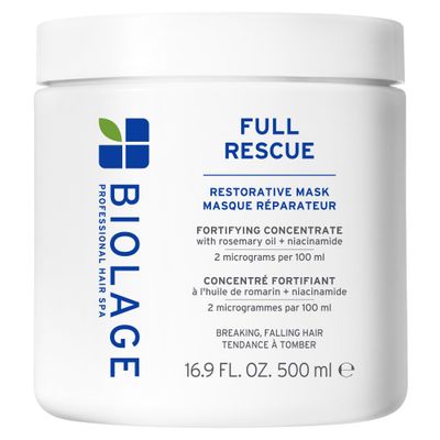 BIOLAGE Full Rescue Restorative Hair Mask - Conditions Creates Denser Appearance, Softens Strengthens Thin Hair, Rosemary Oil Niacinamide, Vegan Cruelty-Free, 16.9 Fl Oz