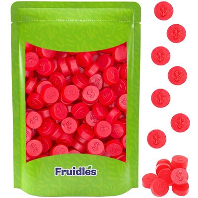 Fruidles Cherry JuJu Coins, Delicious Jelly Gummy Candy, Fun and Festive Holiday Snacking (Half-Pound)
