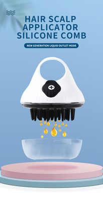 VENNERLI Hair Nutrient Comb Scalp Massaging Soft -Teethed Comb Hair Oil Applicator for Various Liquid Push Button Dispensing Comb with Volume Scale Display Discharge Liquid Comb (L)