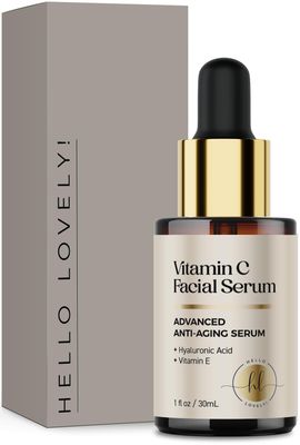 Vitamin C Serum for Face - Anti-Aging Facial Serum with Vitamin C, Botanical Hyaluronic Acid, Aloe Vitamin E - Brightening, Antioxidant Formula for Dark Spots, Fine Lines Glowing Skin - 1 Fl Oz