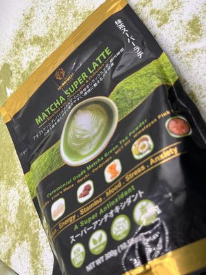 Nourishment Rituals Green Tea Super Latte Matcha Powder Authentic Japanese Instant Ceremonial Grade Matcha, Superfood Powder Blend - Pack of 1, 260g (12-Servings)