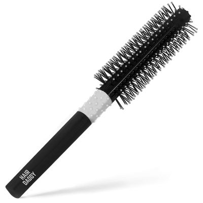 HAIR DADDY Quiff Roller Brush - Round Hair Brush for Short Hair Men and Women Volumizes and Styles Rockabilly and Pompadour Hairstyles - 304 Ball Tipped Bristles on a Non-Slip Handle with Thumb Grip