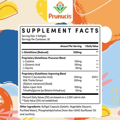 2400MG Liposomal Glutathione, Reduced L-Glutathione, Glutathione Supplement with Vitamin C, Master Antioxidants, Enhanced Absorption, Antioxidant Supplements - Immune System, 120 Softgels