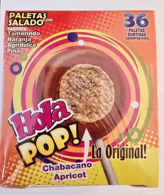 Hola Pop Lollipops Mix Flavor with Saladito - 36 Count Box