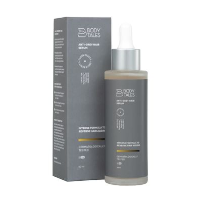 BODYTALES Anti-Gray Hair Serum, Arcolys, Melanogray, Redensyl, Hairline, Reduce Pre-Mature Hair Greying, Reverse Hair Graying, Paraben Free, Green Beauty, Clean Beauty, 60ml