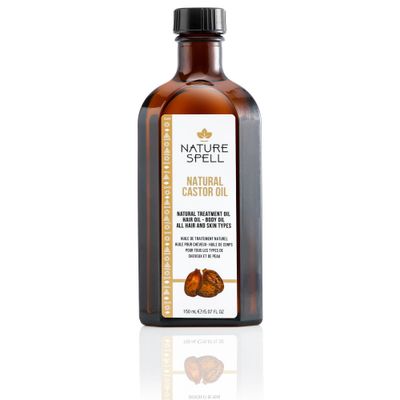 Nature Spell Cold Pressed Castor Oil, Pure Castor Oil for Hair Growth, Works for Eyelashes, Eyebrow, and Skin, 5.07 FL Oz