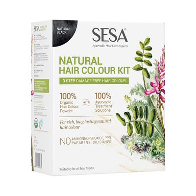 SESA 3 Step Natural Hair Colour Kit - For FIRST GREYS - 100 Organic Ayurvedic